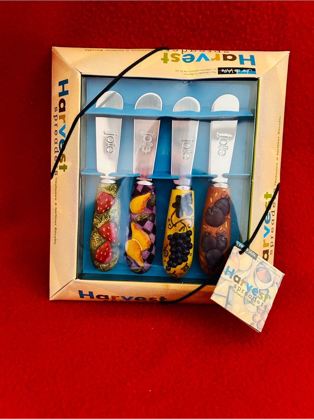 Joie Harvest Decorative Fruit-Handle Cheese Spreaders - Multicolored